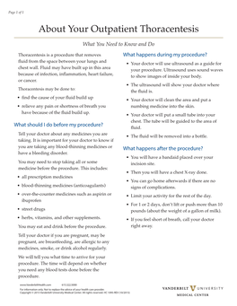 Outpatient Thoracentesis