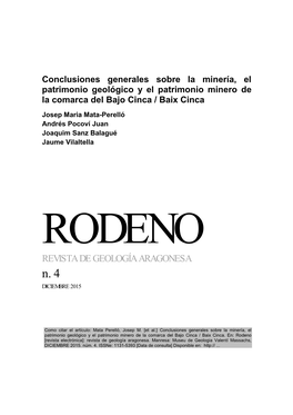 REVISTA DE GEOLOGÍA ARAGONESA N