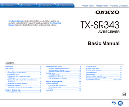 Tx-Sr343 Av Receiver