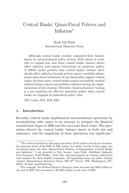 Central Banks' Quasi-Fiscal Policies and Inflation