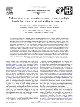 Males Achieve Greater Reproductive Success Through Multiple Broods Than Through Extrapair Mating in House Wrens