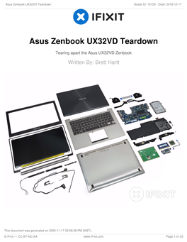 Asus Zenbook UX32VD Teardown Guide ID: 10120 - Draft: 2018-12-17