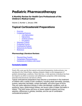 1 Topical Corticosteroids in Children