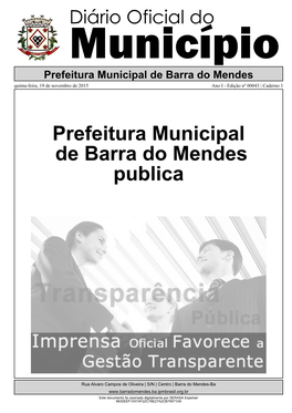 Prefeitura Municipal De Barra Do Mendes Publica