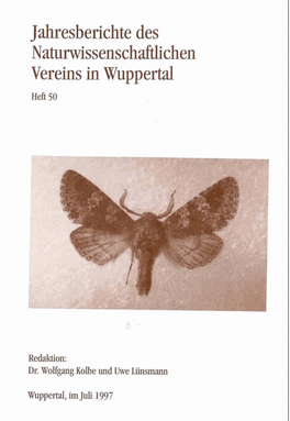 Jahresberichte Des Naturwissenschaftlichen Vereins Wuppertal E.V.; 50. Heft; 1997