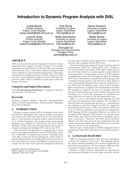 Introduction to Dynamic Program Analysis with Disl