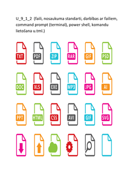 U 9 1 2 (Faili, Nosaukuma Standarti, Darbības Ar Failiem, Command Prompt (Terminal), Power Shell, Komandu Lietošana U.Tml.)
