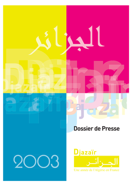 Dossier De Presse Djazair 2003