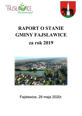 RAPORT O STANIE GMINY FAJSŁAWICE Za Rok 2019