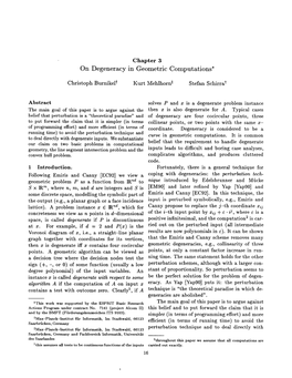 On Degeneracy in Geometric Computations*