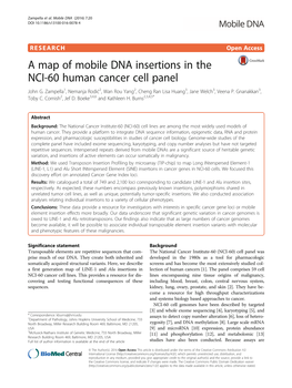 A Map of Mobile DNA Insertions in the NCI-60 Human Cancer Cell Panel John G