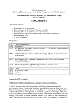 ESRC Seminars Series NP1 Delegate Second