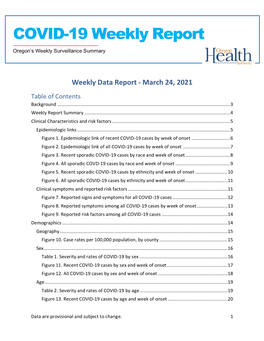 COVID-19 Weekly Report