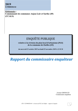 Rapport EP Révision PLU CHEFFES