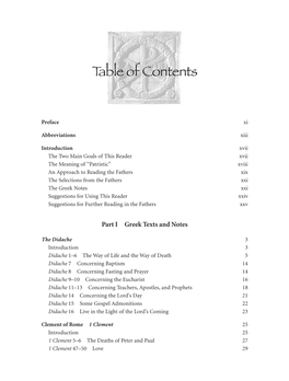 Table of Contents