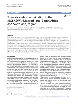 Towards Malaria Elimination in the MOSASWA