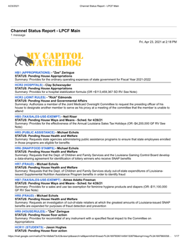 Full List of LPCF Bills