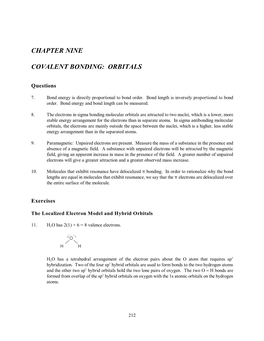 Chapter Nine Covalent Bonding: Orbitals