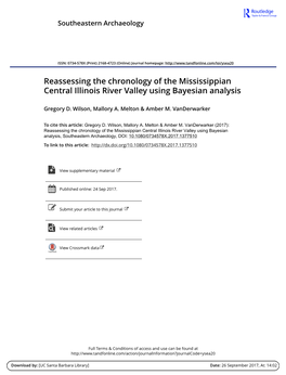 Reassessing the Chronology of the Mississippian Central Illinois River Valley Using Bayesian Analysis