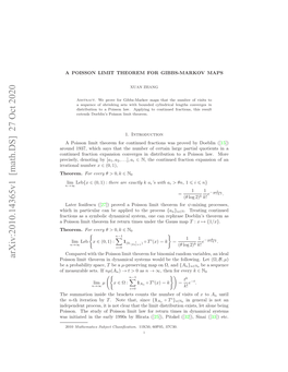 Arxiv:2010.14365V1 [Math.DS] 27 Oct 2020 Theorem