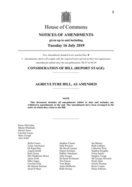 1 Notices of Amendments