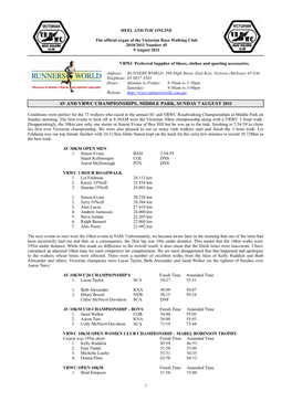 Av and Vrwc Championships, Middle Park, Sunday 7 August 2011