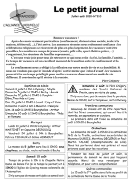 Le Petit Journal Juillet Août 2020-N°210