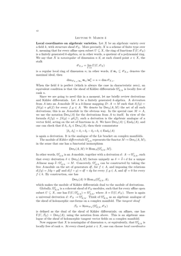 Lecture 9: March 4 Local Coordinates on Algebraic Varieties