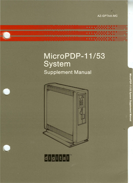 Micropdp-11/53 System Supplement Manual