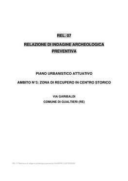 Rel. 07 Relazione Di Indagine Archeologica Preventiva