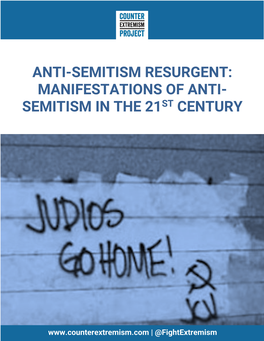 Manifestations of Anti- Semitism in the 21St Century