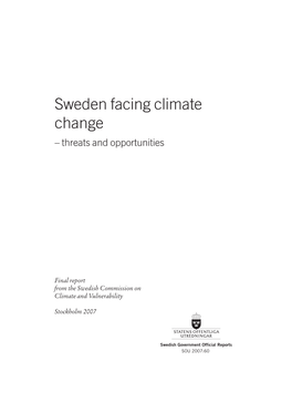 Sweden Facing Climate Change – Threats and Opportunities