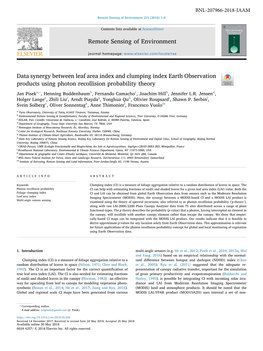 Data Synergy Between Leaf Area Index