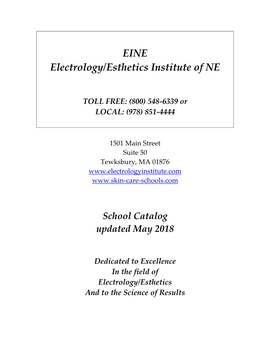 EINE Electrology/Esthetics Institute of NE She Has Such a Great Love and Passion for Electrology and Skin Care