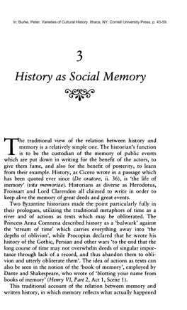 History As Social Memory