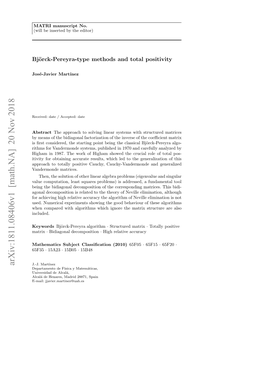 Arxiv:1811.08406V1 [Math.NA]