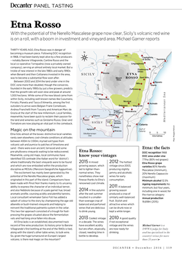 Etna Rosso with the Potential of the Nerello Mascalese Grape Now Clear, Sicily’S Volcanic Red Wine Is on a Roll, with a Boom in Investment and Vineyard Area