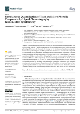 Simultaneous Quantification of Trace and Micro Phenolic Compounds By