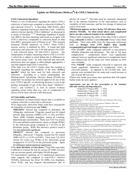 How Does Meloxicam (Mobicox?) Compare to Other Nsaids and Csis