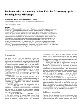 Implementation of Atomically Defined Field Ion Microscopy Tips in Scanning Probe Microscopy