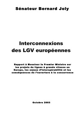 Interconnexions Des LGV Européennes