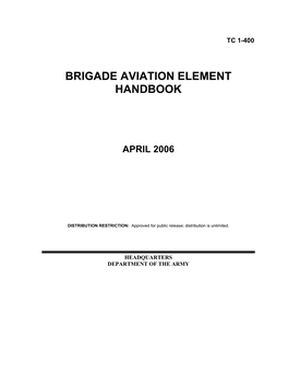 Brigade Aviation Element Handbook