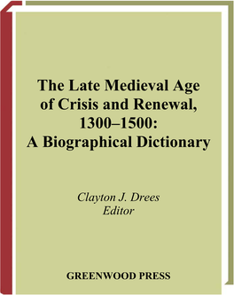 The Late Medieval Age of Crisis and Renewal, 1300-1500