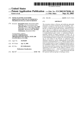 (12) Patent Application Publication (10) Pub. No.: US 2003/0170186 A1 Geers Et Al