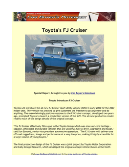 Toyota's FJ Cruiser