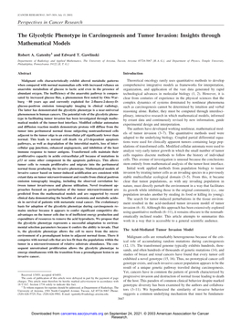 The Glycolytic Phenotype in Carcinogenesis and Tumor Invasion: Insights Through Mathematical Models