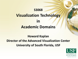 Visualization Technology in Academic Domains