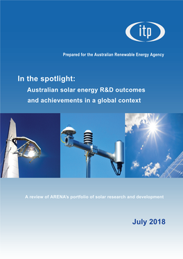 Report: in the Spotlight Australian Solar Energy R&D Outcomes And