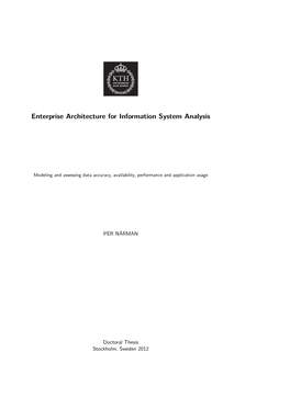 Enterprise Architecture for Information System Analysis