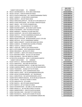 Bar Code Subject Code & Name : 01